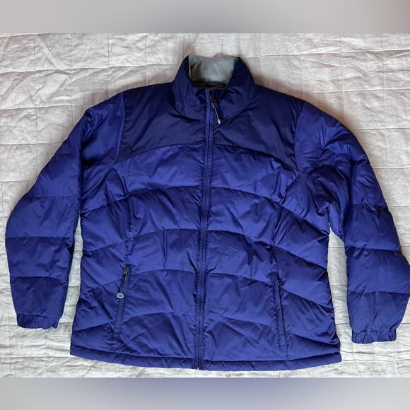 LL Bean Two Tone Purple Goose Down Quilted Puffer Coat Outdoor Gorpcore Cozy-1X - Picture 1 of 10